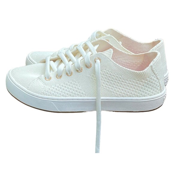 L.L.Bean Eco Bay cream rose gold Women's Sz 6 Knit Lace-up Sneakers Tennis Shoes - Picture 4 of 8